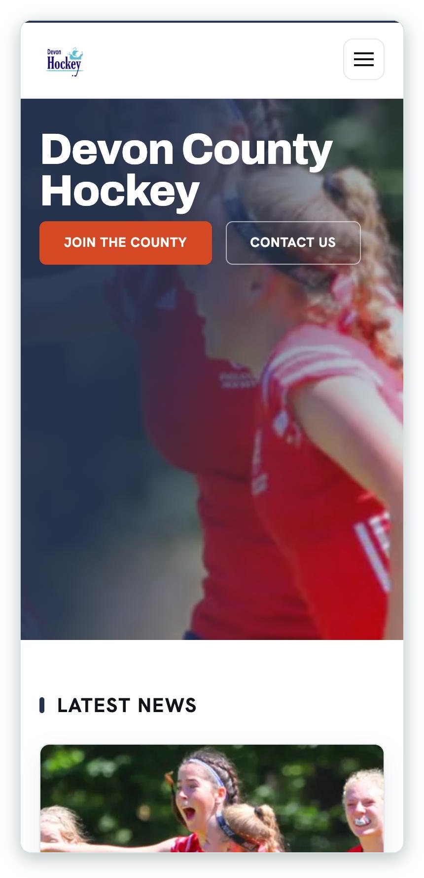 Devon County Hockey on a phone